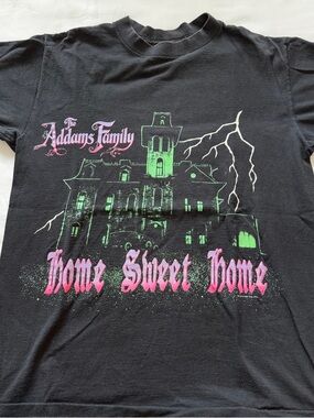 Vintage Addams Family "Home Sweet Home" Black Graphic Tee
